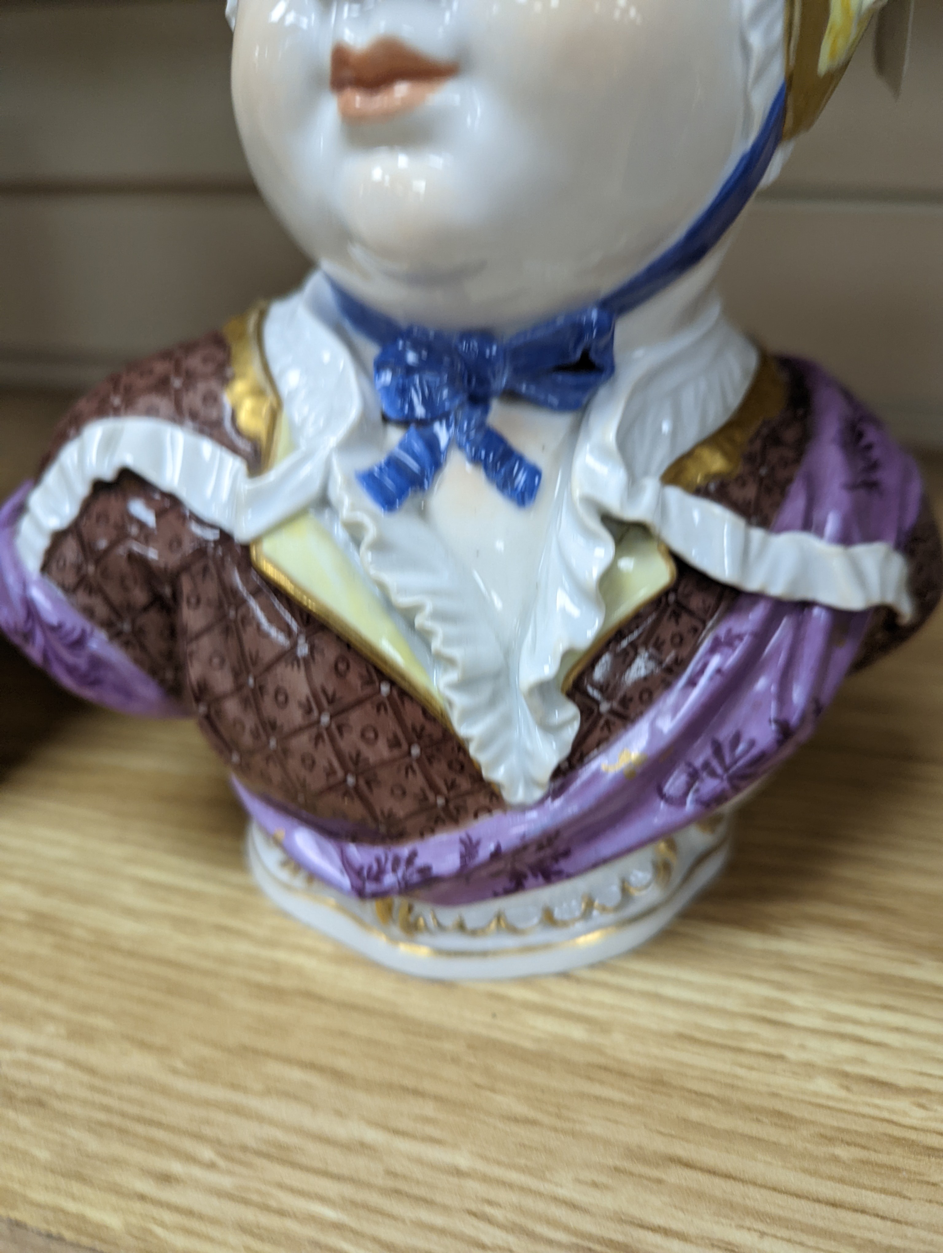 A Meissen porcelain bust of a Bourbon princess, late 19th century, 25cm